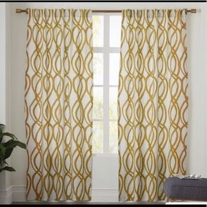 2: West Elm Lattice Horseradish Curtains